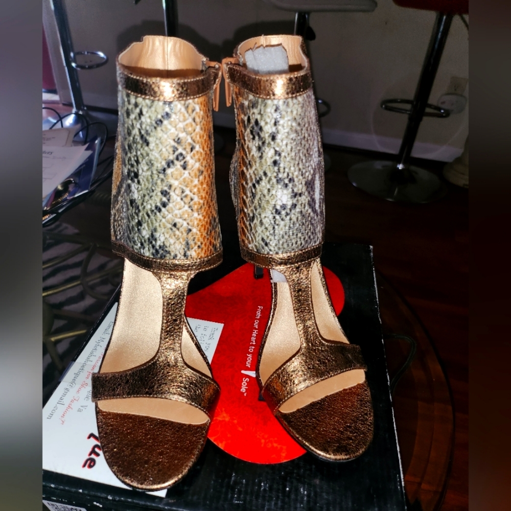 Luichiny Bronze Snakeskin Sandal